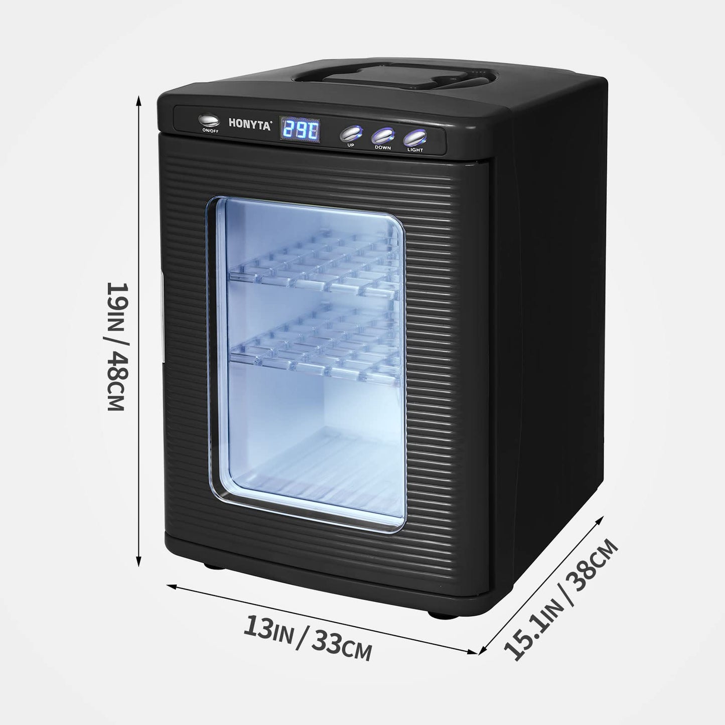 RYFT Incubators for Hatching Eggs, 25L Portable Reptile Scientific Lab Incubator with 5°C-60°C, 12V/110V Heating and Cooling for Small Reptiles (Black)