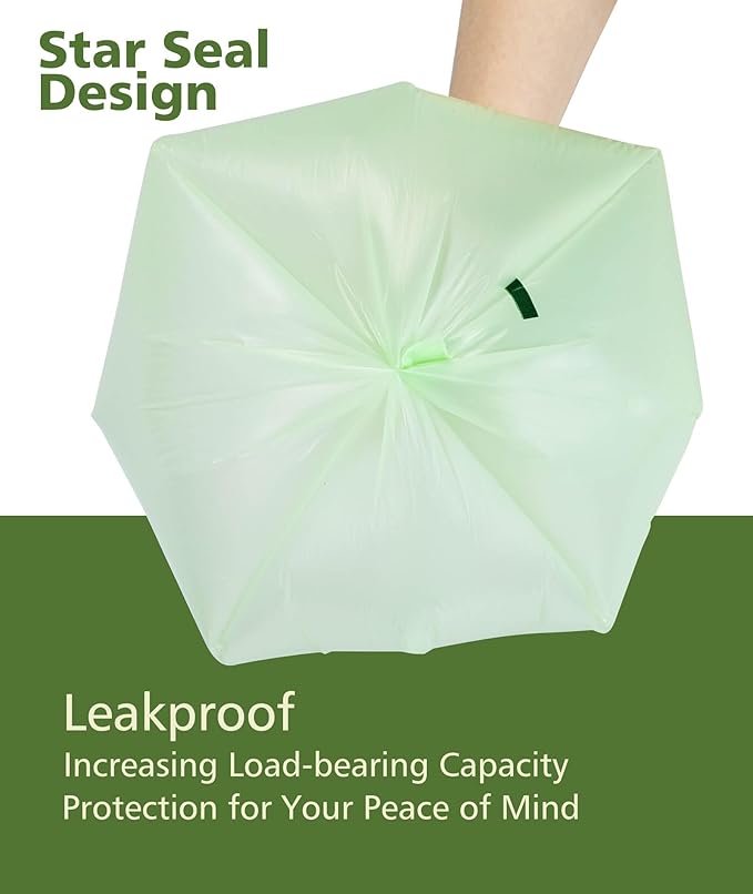 AYOTEE Small Compost Bags 2.6 Gallon with Handles, Small Compostable Trash Bags 100 Count Biodegradable Trash Can Liners/Thick 10 Liter Waste Basket Liners 2.6 Gallon for Compost Bin