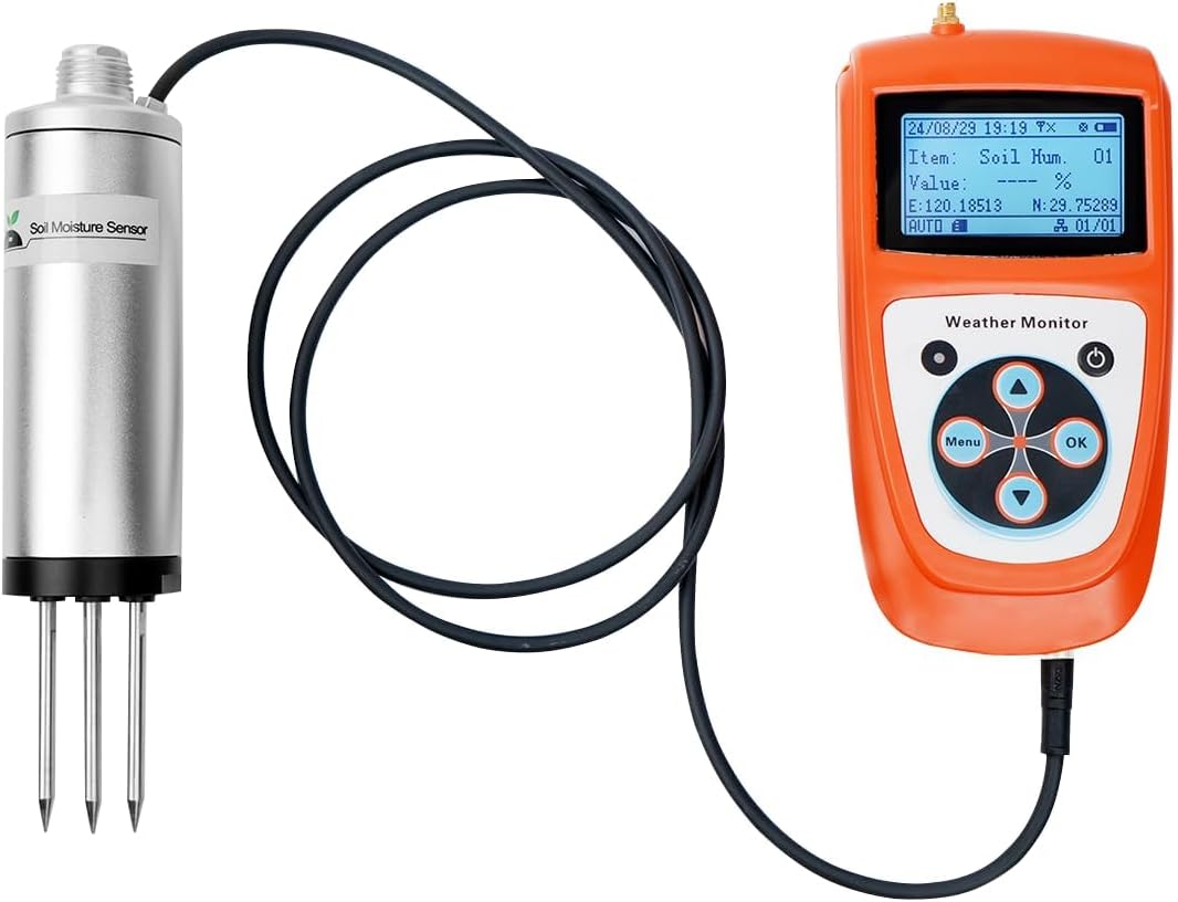 VODESON Plant Soil Moisture Meter High-Precision FDR Soil Moisture Meter with LCD Display - Rechargeable, 30,000 Data Log, (Soil Moisture Sensor)
