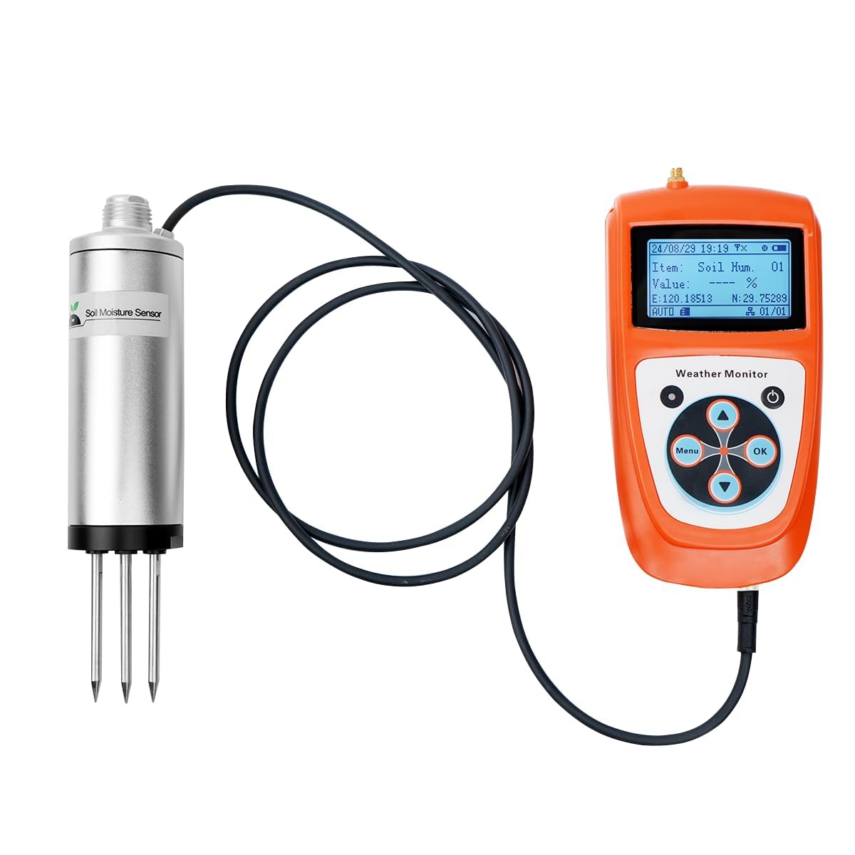 VODESON Plant Soil Moisture Meter High-Precision FDR Soil Moisture Meter with LCD Display - Rechargeable, 30,000 Data Log, (Soil Moisture Sensor)