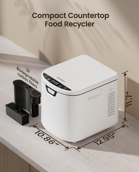Electric Kitchen Composter,Ouaken 3L Indoor Food Waste Compost Machine Countertop Smart Composting Bin,4-6H Fast Compact Food Recycler for Home with Low Noise,Odorless,Auto-Clean