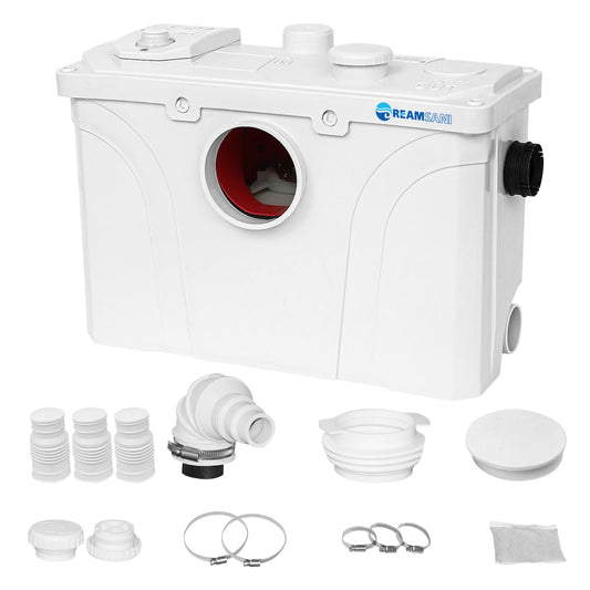 700Watt Macerator Pump, Macecrating Toilet Pump for Basement with 4 Water Connections for Macerating Toilet, Laundry, Cooking Sink, Clothes Washer