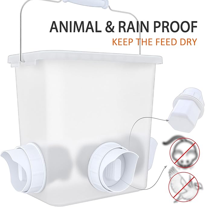 Large Automatic Chicken Feeder and Waterer Set Hanging Chicken Water Feeder Poultry Feed Bucket