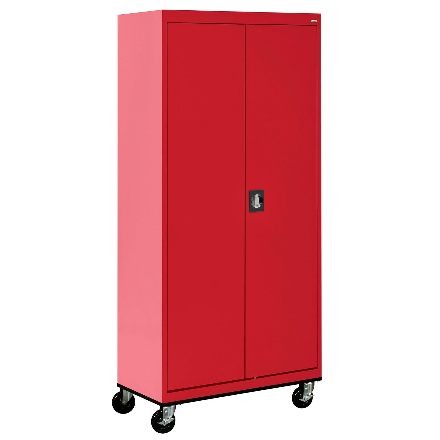 Sandusky Lee TA4R362472-01 Transport Series Mobile Storage Cabinet with Wheels, Adjustable Shelves, 230lb Capacity, 24" Depth x 36" Width x 78" Height, Red