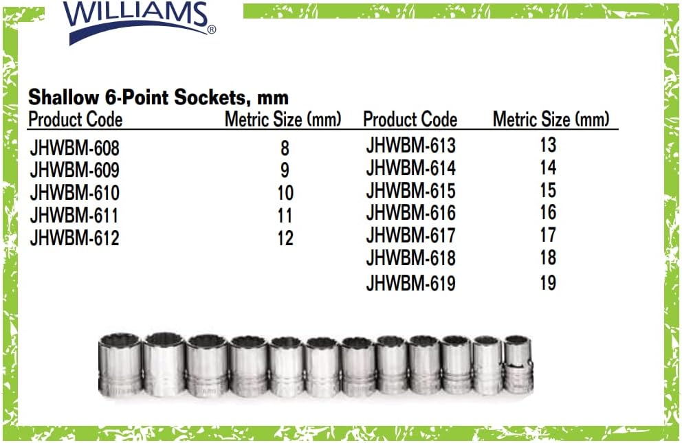 Williams MSB-29HFTB 29-Piece 3/8-Inch Drive Socket and Drive Tool Set with Toolbox