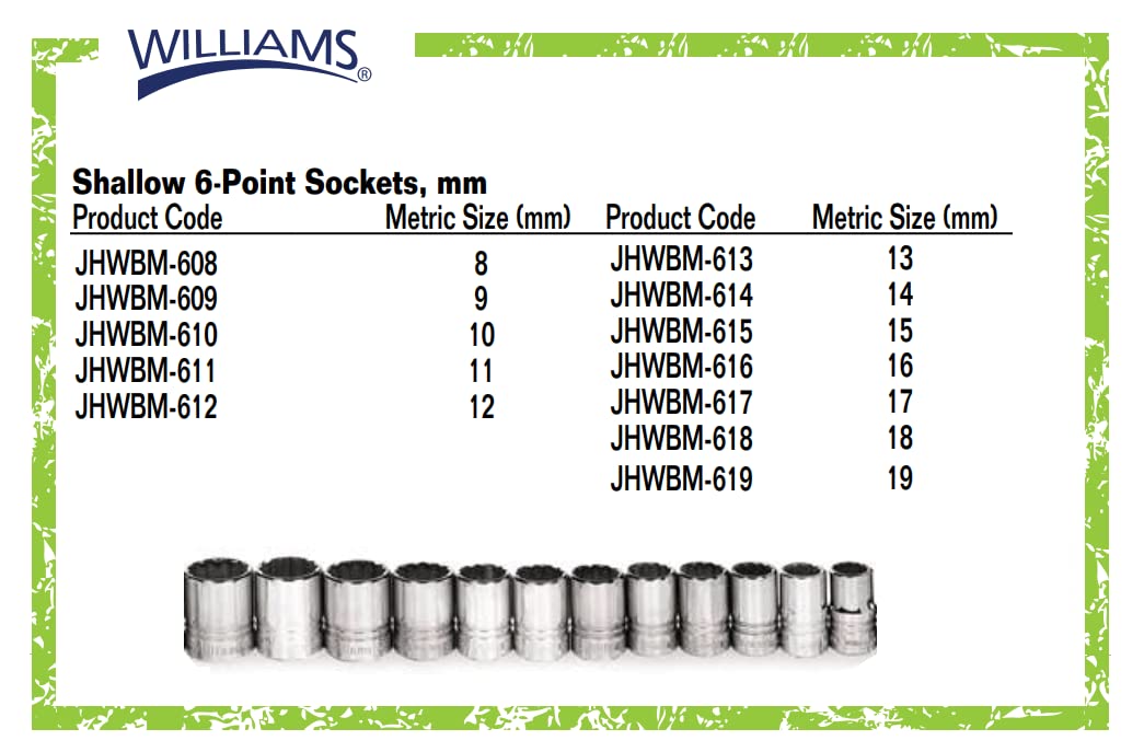 Williams MSB-29HFTB 29-Piece 3/8-Inch Drive Socket and Drive Tool Set with Toolbox