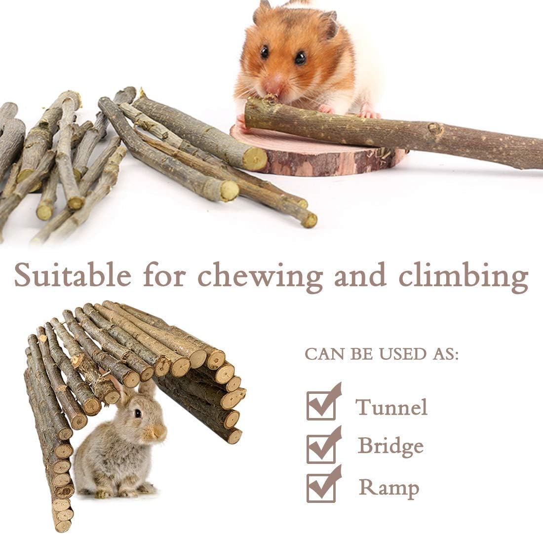 Hamiledyi Bunny Extra Large Ladder, 11.8 in X 20 in Wooden DIY Toy Rodents Chewing & Climbing Bridge Chinchillas Cage Tunnel/Hideout/Hut/Ramp/Divider for Small Animal Guinea Pig