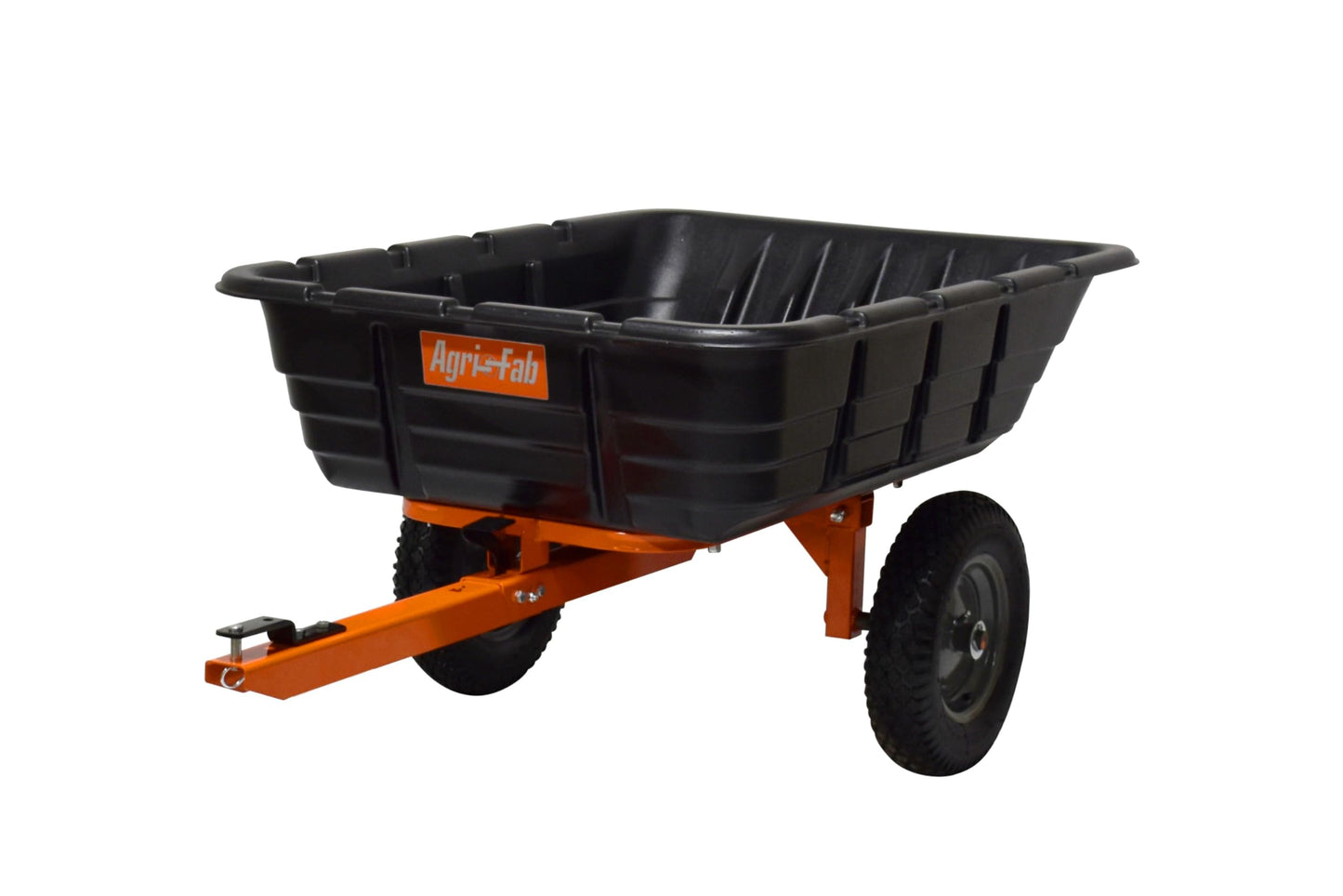 Agri-Fab 45-0573 700 lbs Tow Behind Poly Dump/Swivel Cart; Lawn & Garden Cart/Trailer for Lawn Mowers, 16" Pneumatics Tires, Easy to Use Foot Dumping Mechanism