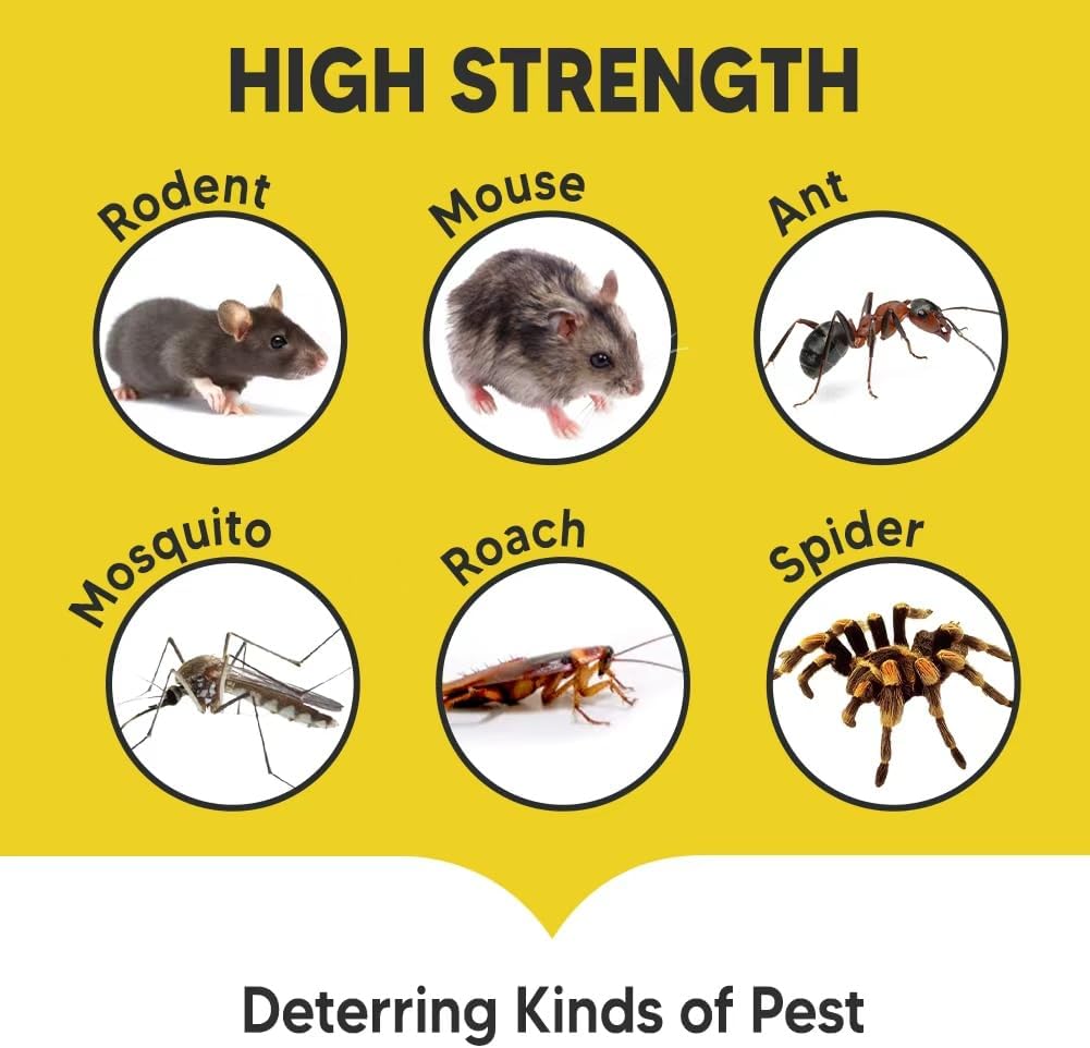 SCFKAOF Pest Control, Mouse Repellent Indoor, Rodent Repellent Outdoor, Spider Repellent Indoor, Rat Repellent, Mice Repellent Indoor, Repel Ants, Roaches, Spiders, Moths & Other Pests-8P