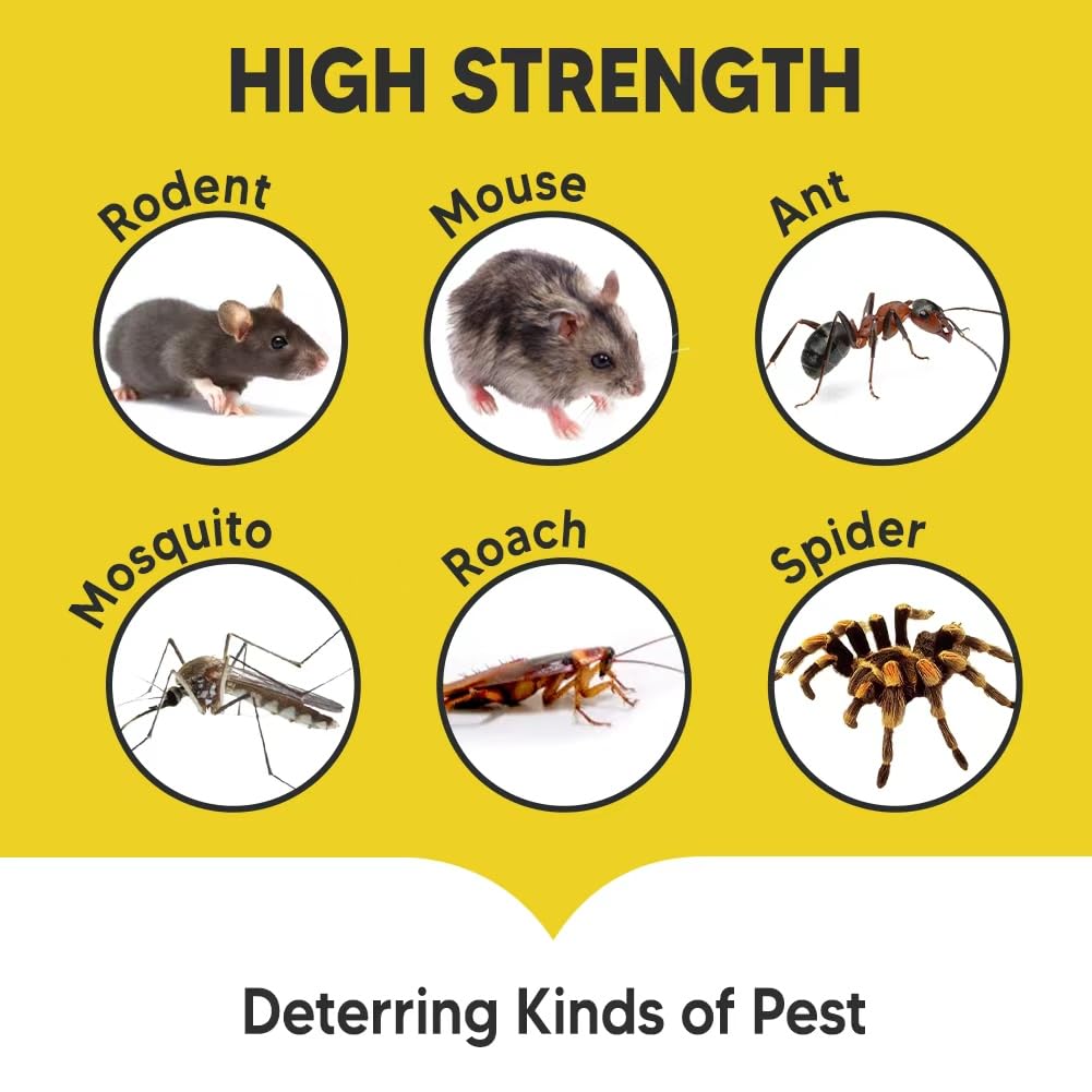 SCFKAOF Pest Control, Mouse Repellent Indoor, Rodent Repellent Outdoor, Spider Repellent Indoor, Rat Repellent, Mice Repellent Indoor, Repel Ants, Roaches, Spiders, Moths & Other Pests-8P