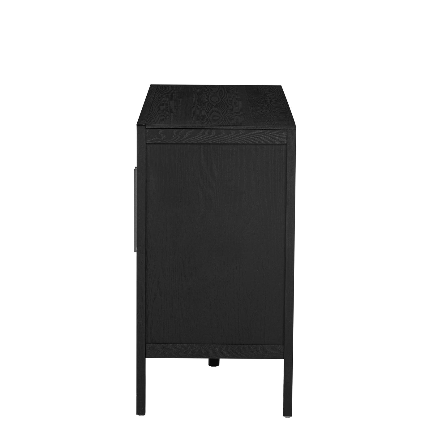 Merax Wood Farmhouse Buffet Sideboard with Metal Handles and 2 Doors, Coffee Bar Storge Cabinet Console Table for Living Room Bedroom Kitchen Hallway Black