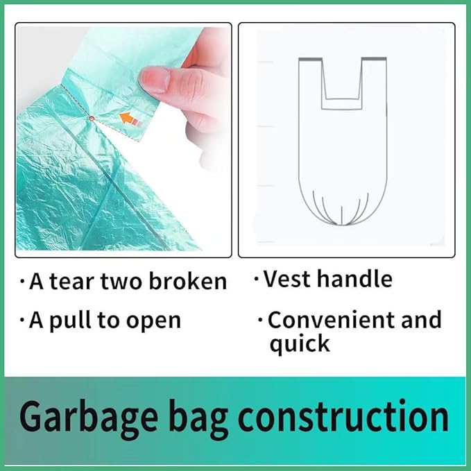 Trash Bags Small 270 Counts Handle Garbage Bag 4 Gallon Can liners for Bathroom, Bedroom, Office, Car, Home