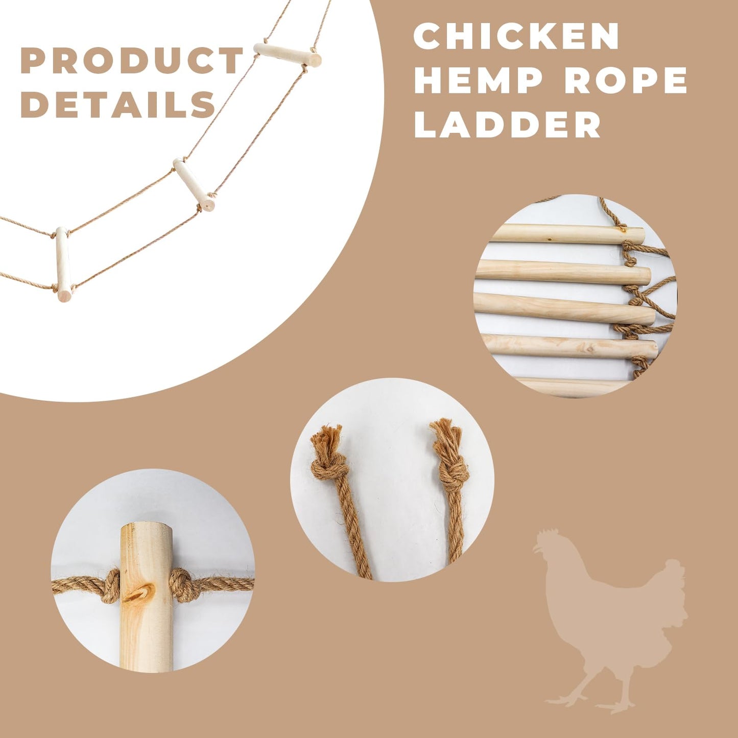 Extra Long Chicken Perch Stand, Natural Wood Chick Swing Toy for Coop, Chicken Coop Accessories, Chicken Roosting Bars, Outdoor Perch Toy for Poultry Chicken Chick Hens Large Bird Parrot 138 × 16 Inch