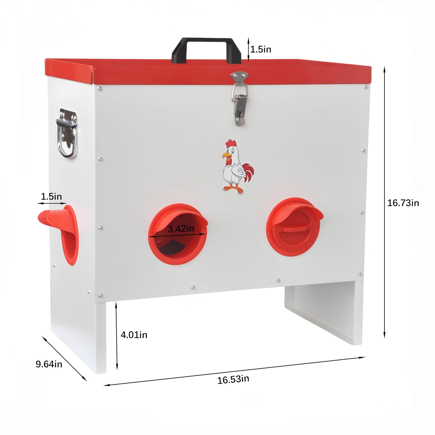 6 Ports Automatic Chicken Feeder Max Capacity 50 Lbs, Metal Gravity Poultry Feeder Hens, Ducks, Geese with Anti-Waste Design, Weather Proof, Reduces Feed Waste (6 Ports)