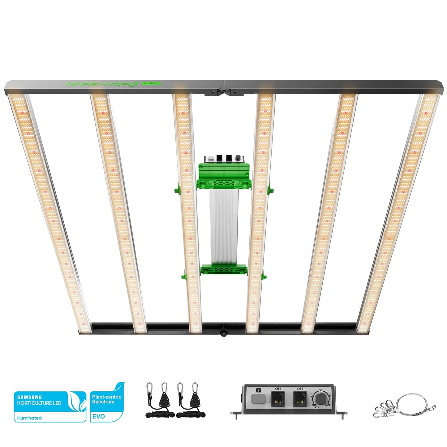 MARS HYDRO FC8000 Samsung LM301H EVO Bar LED Grow Light for 5x5, 2448 Pcs Diodes, with Smart Controller, 800W Commercial Full Spectrum Dimmable Daisy Chain Growing Lights for Indoor Plants