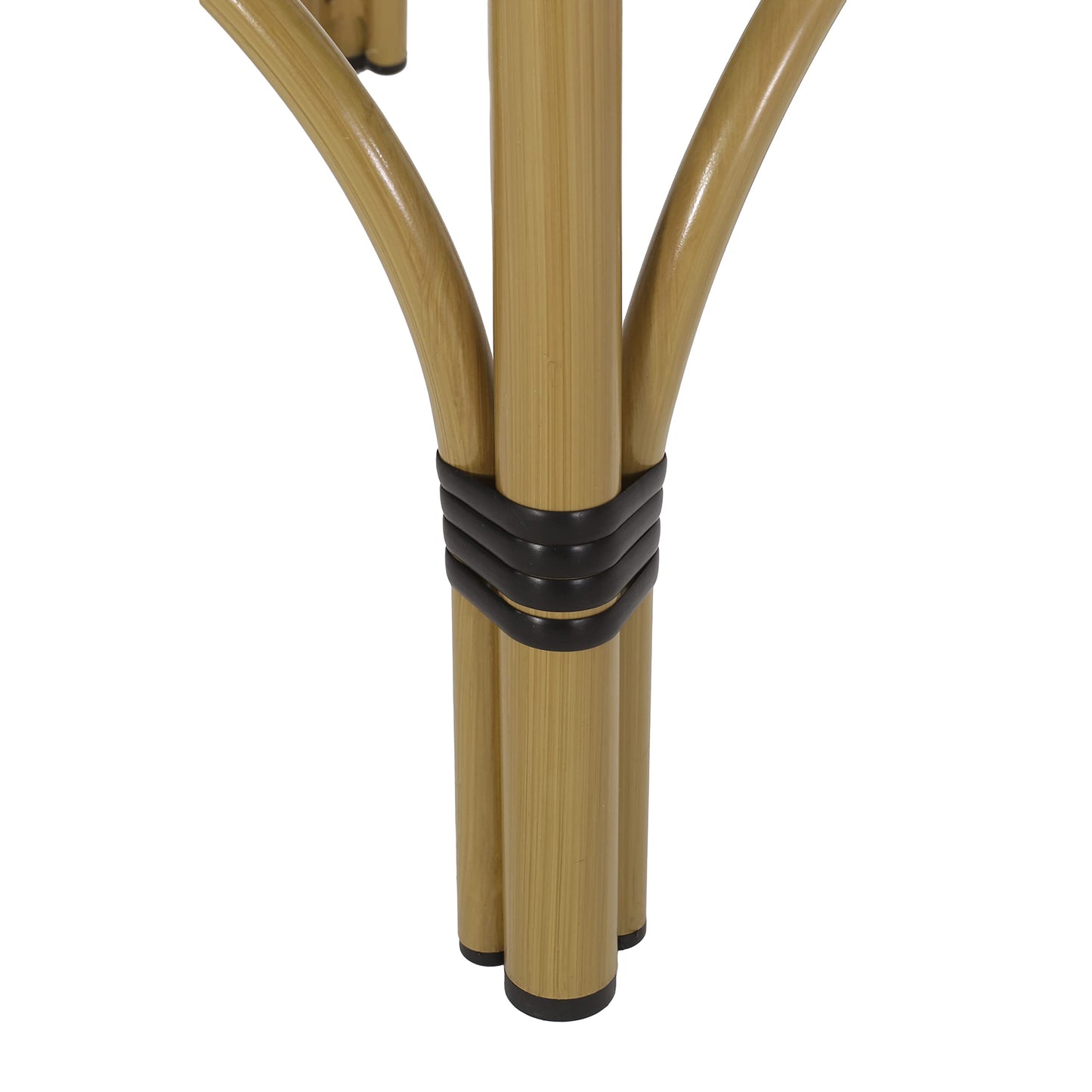 Christopher Knight Home Starla Outdoor 29.5 Inch Barstools - Aluminum and Wicker - Black/White/Bamboo Finish (Set of 4)