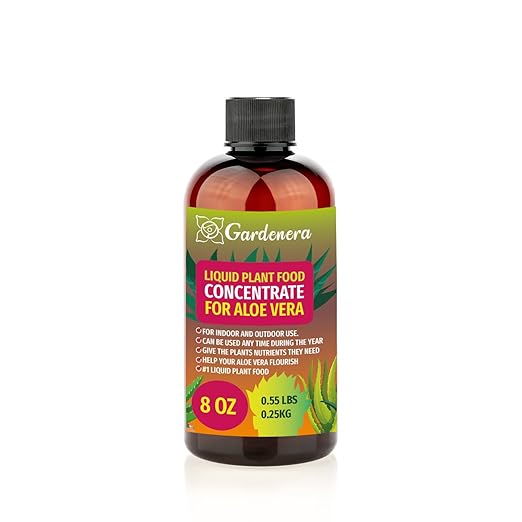 Gardenera Plant Growth Superfood for ALOE VERA with 18 Essential Vitamins & Minerals - Organic Plant Food Fertilizer - Micro-Fungi and Bio-Organisms for ALOE VERA Plant Care & Growth Enhancement - 8oz
