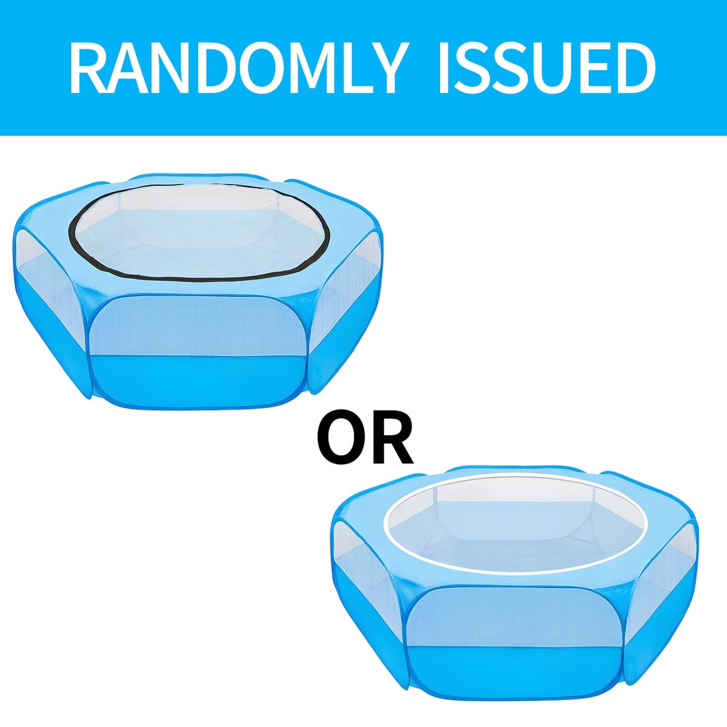 UWE Small Animal Playpen, Chicken Brooder Box with Cover Top, Portable Outdoor Exercise Pet Cage Tent, Waterproof Breathable Pet playpen Indoor for Chick Ktiien Bunny Hamster Guinea Pig, Blue