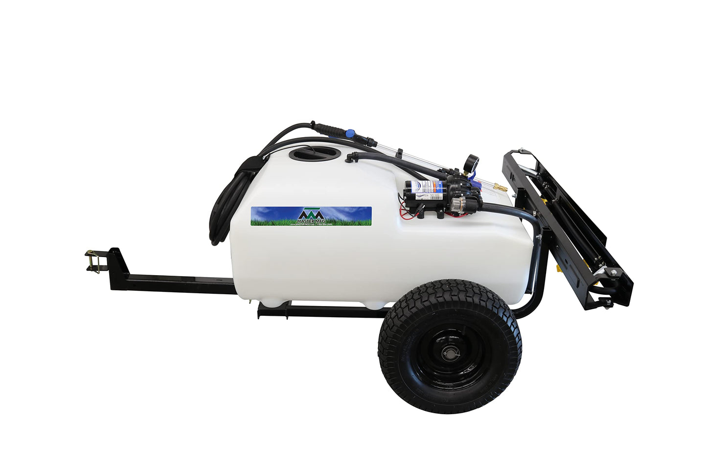 Master Mfg 36-Gallon Premium Pull-Behind Trailer Broadcast Sprayer - 10ft Swath, 3.0GPM, 60PSI Max