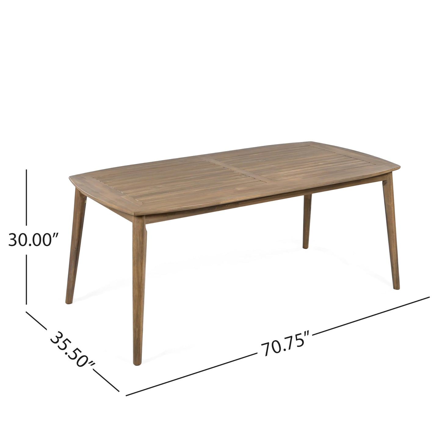 Christopher Knight Home Keyon Farmhouse Patio Acacia Wood Dining Table, Outdoor Dining Room Table for 8 Persons, Rectangular Dining Table for Backyard/Garden, Light Brown