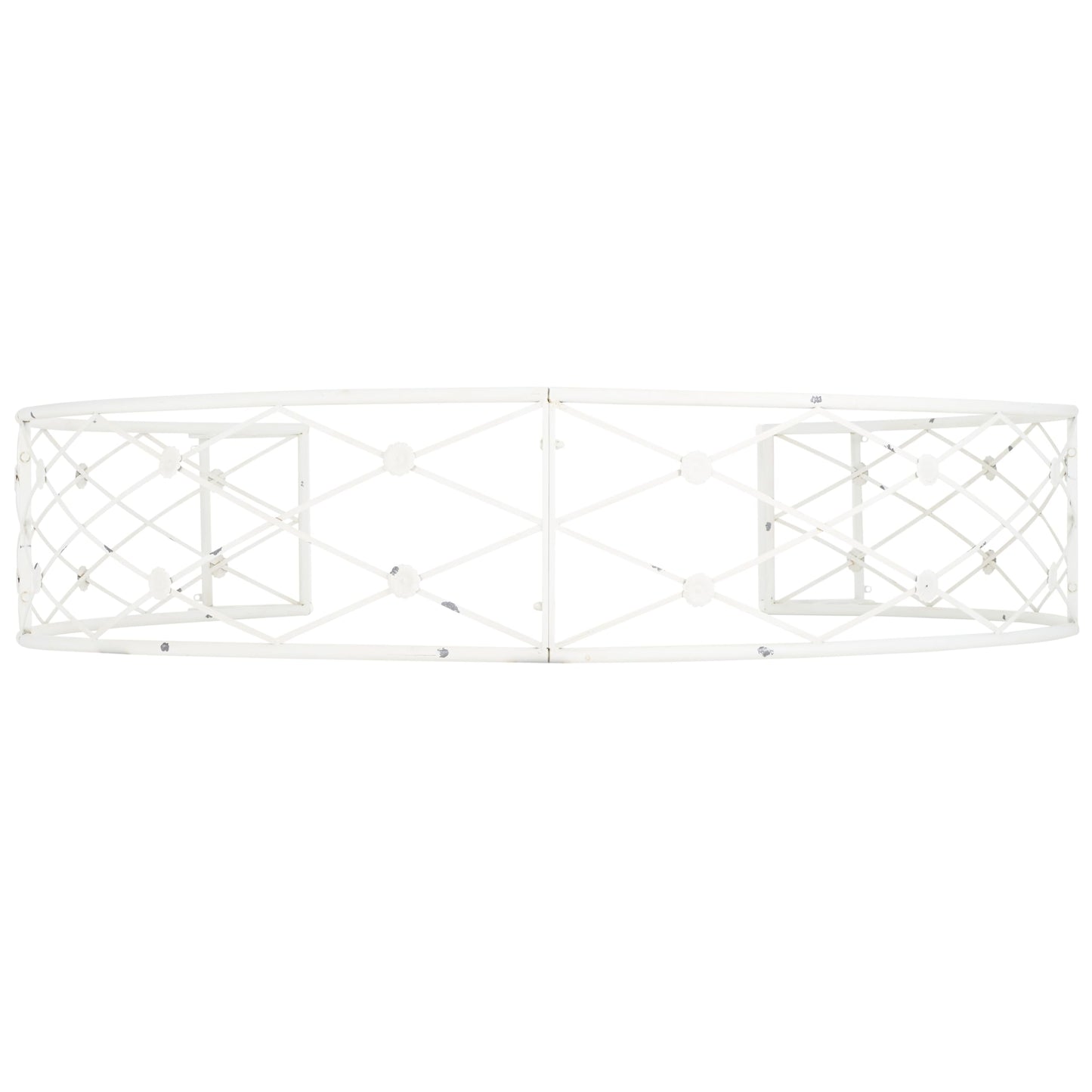 SAFAVIEH Outdoor Collection Mizell Antique White Lattice Wrought Iron Moon Gateway Arbor
