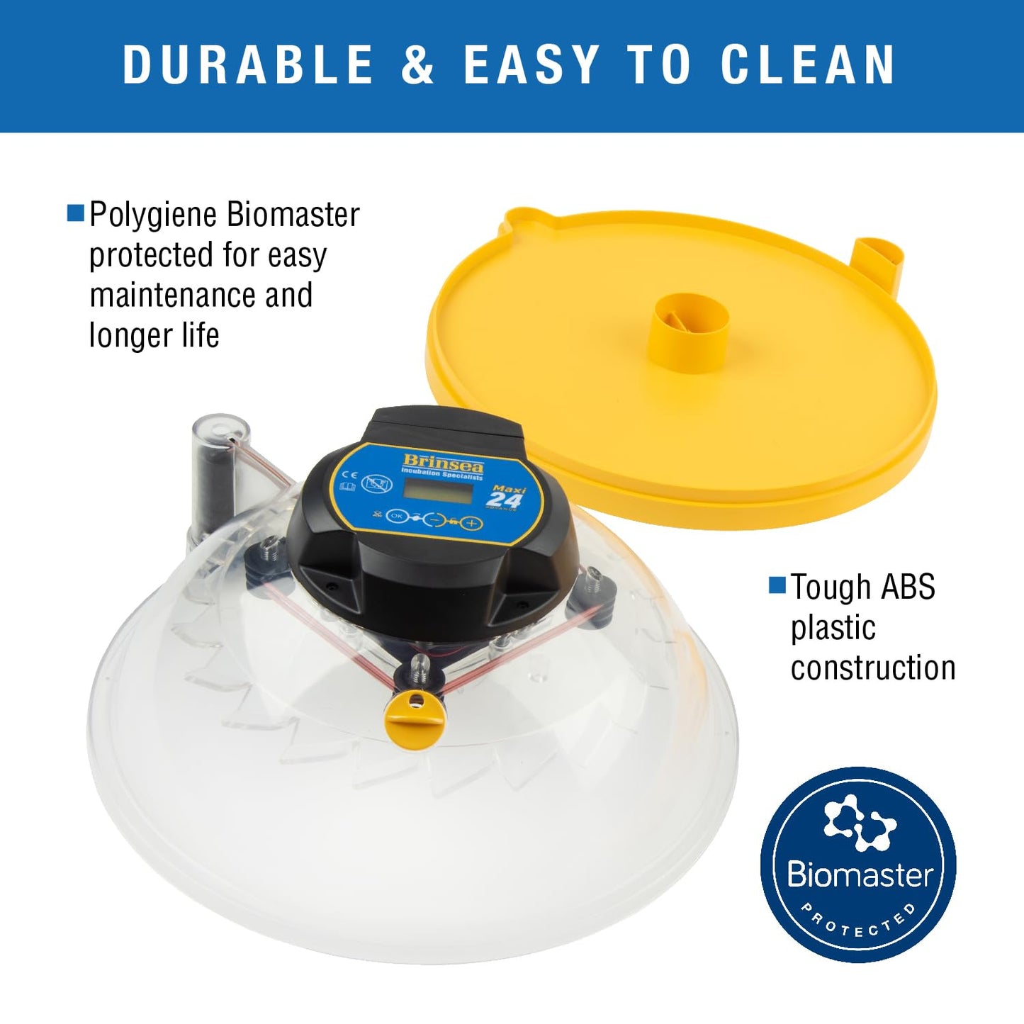 Brinsea Maxi 24 Advance Egg Incubator with Automatic Egg Turning and Temperature Control for Hatching 24 Chicken, Duck, or Other Eggs,- Optimal Flexibility with Mix & Match Sizes