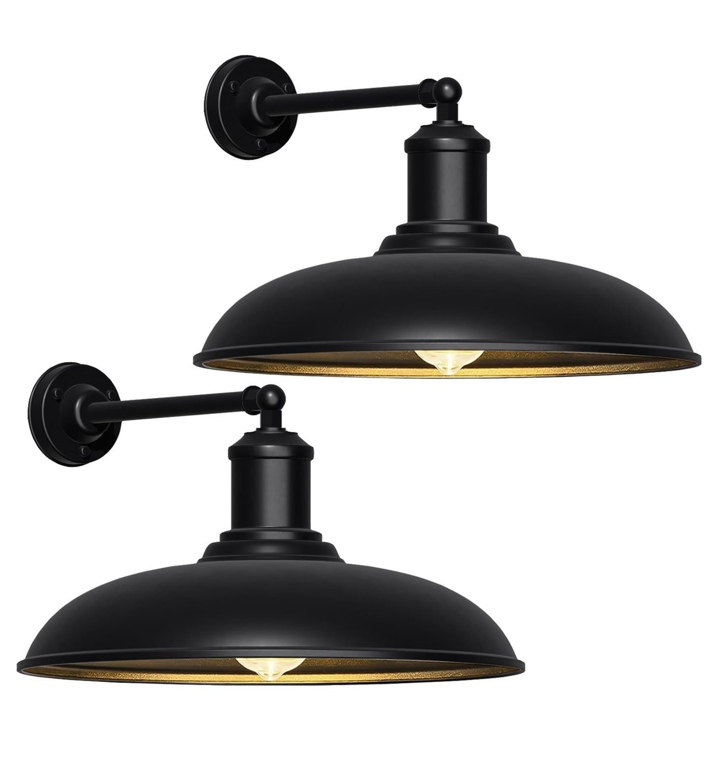 DENGNBJ 24" Oversized Gooseneck Barn Light 24 Inch, Waterproof and Rustproof Farmhouse Wall Mount Outdoor Light Fixture for Porch, Garage, Patios 2-Pack