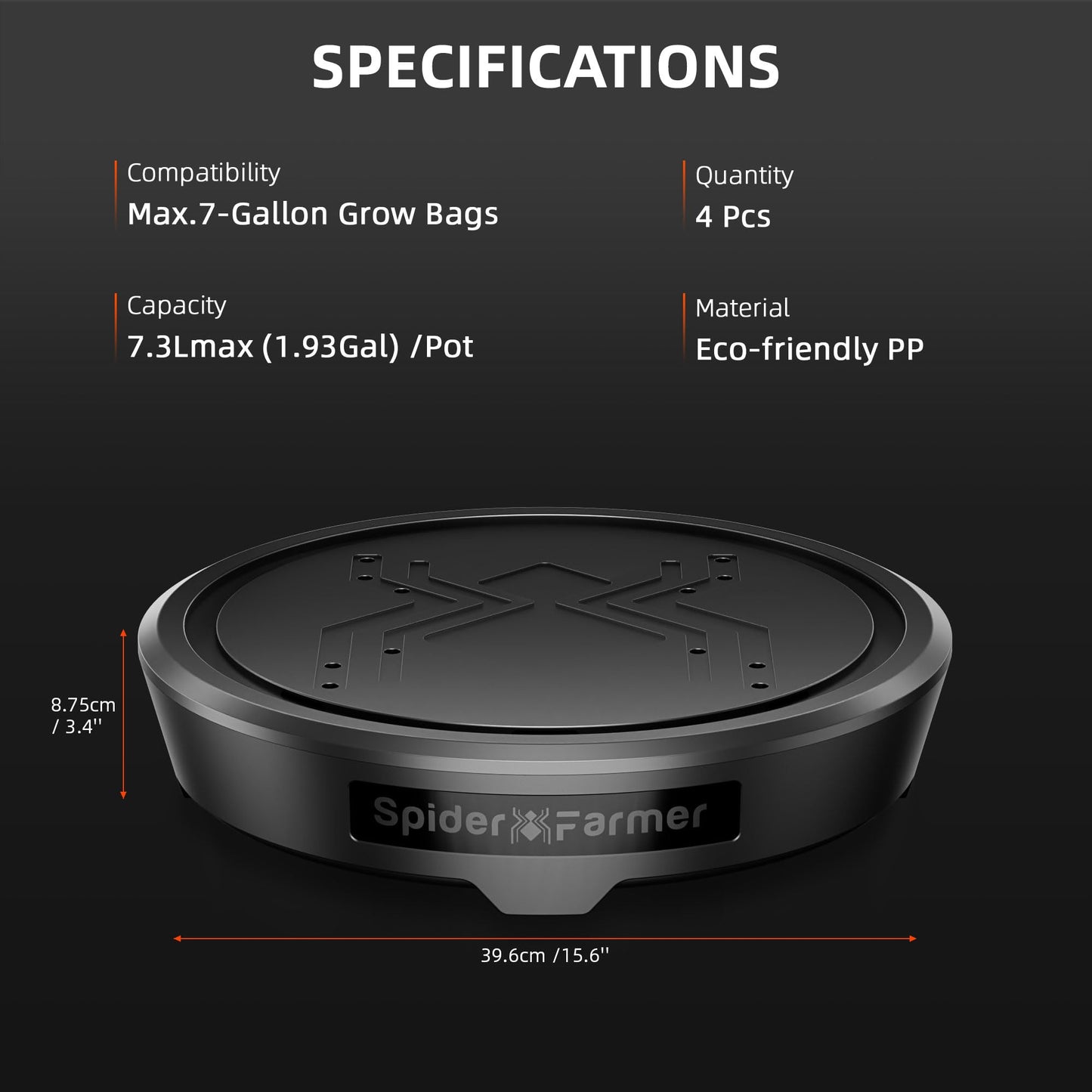 Spider Farmer 2025 Newest Gravity-Fed Self-Watering System No Power Needed, 4-Pack Auto Watering System with 13 Gallon Reservoir, 4Pcs Water Delivery Fabric Pot Base for Indoor Plants, Grow Tents