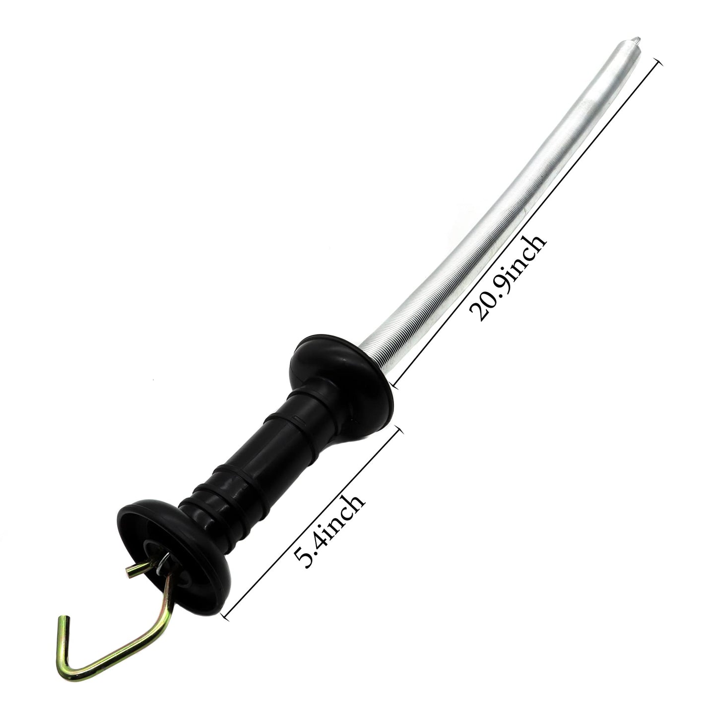 JBT Electric Fence Spring Gate Handles Kit, Electric Fence Handle Set with Anchors, 16-Feet Tension Spring (Black)