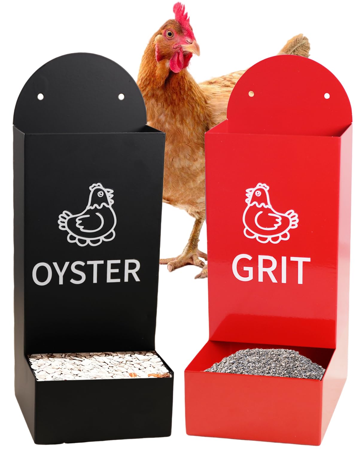 Chicken Oyster Shell Feeder and Grit Feeder Metal Chicken Feeder Chicken coop Accessories Automatic Chicken Feeder