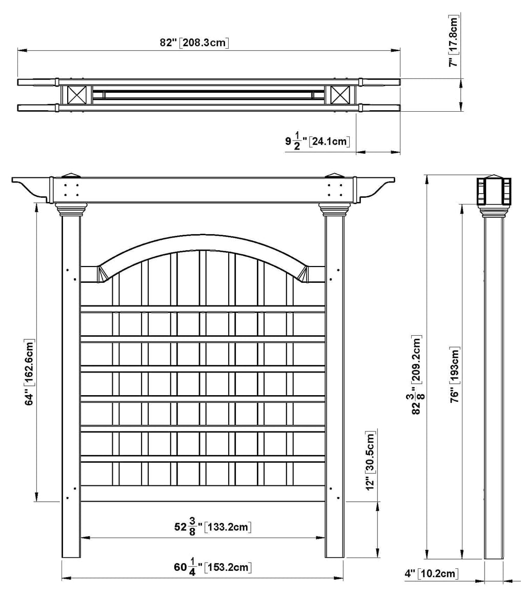 Vita Manchester White Vinyl Trellis – 60" x 82" PVC Lattice Privacy Screen for Climbing Plants & Vines, BPA & Phthalate-Free, Durable Outdoor Garden Décor, Easy Installation, Weather-Resistant