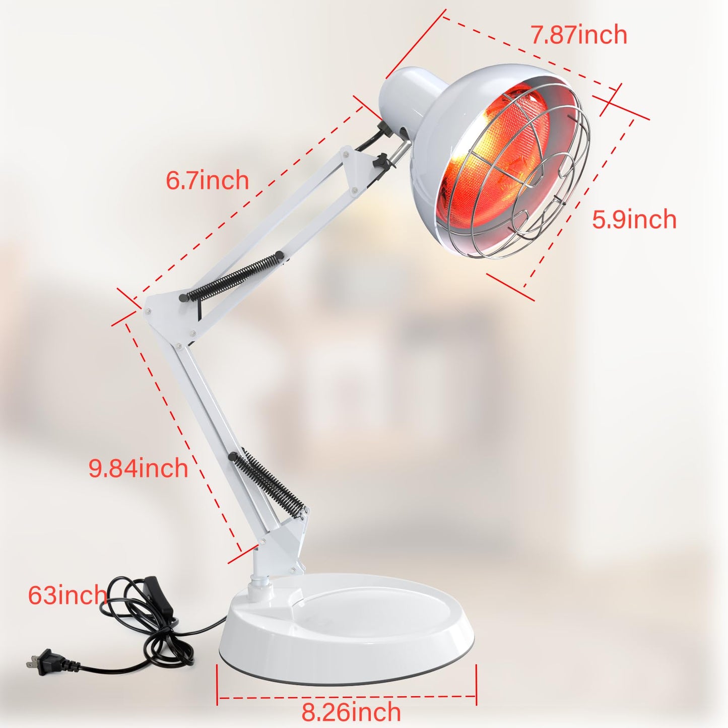 Near Infrared Lamp, Infrared Therapy Bulb Heat Lamp Red Light Therapy for Body Joint Pain and Muscle Aches Infrared Light Home Use Device