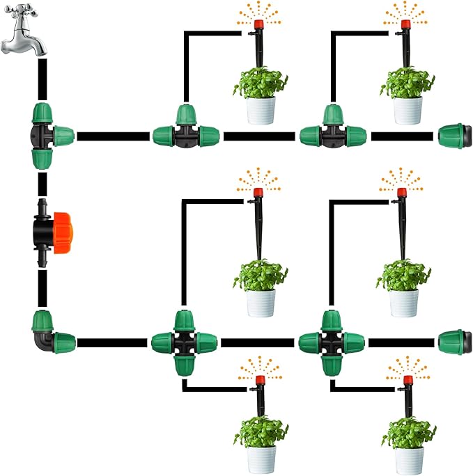 1/4" Drip Irrigation Valve - 25 Pack Shut Off Switch Fits 1/4 Inch Drip Tubing - Cut Off Valve for Garden Lawn Irrigation