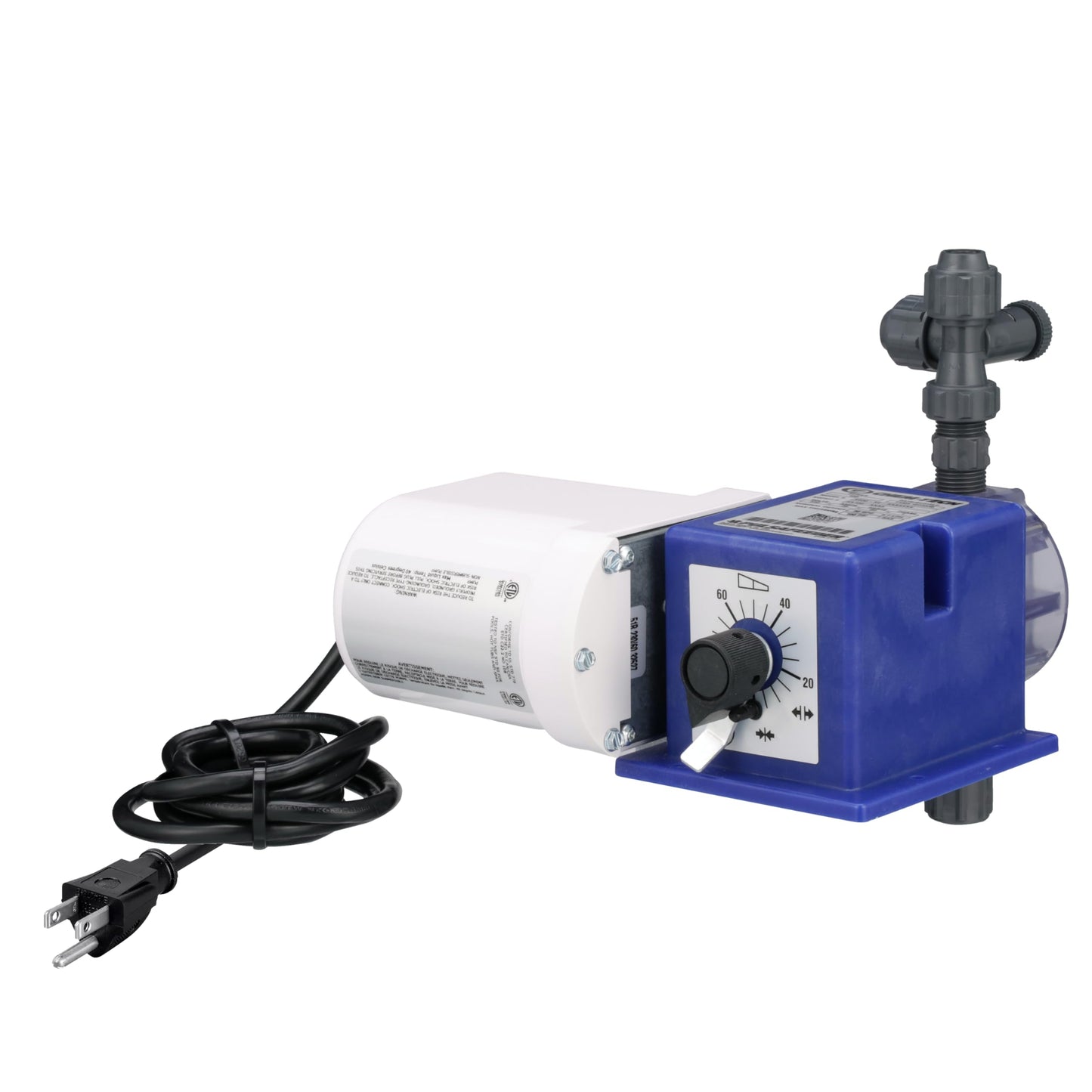 Pulsafeeder X030-XA-AAACXXX Chem-Tech Series 100, 30 GPD 4.72 LPH, 100 PSI 7 BAR, 115V, 60 Hz, Liquid End: PVC Head, CSPE Seats/ORings, Ceramic Ball; Includes .38" PVC Suction & .38" PE Discharge Tube