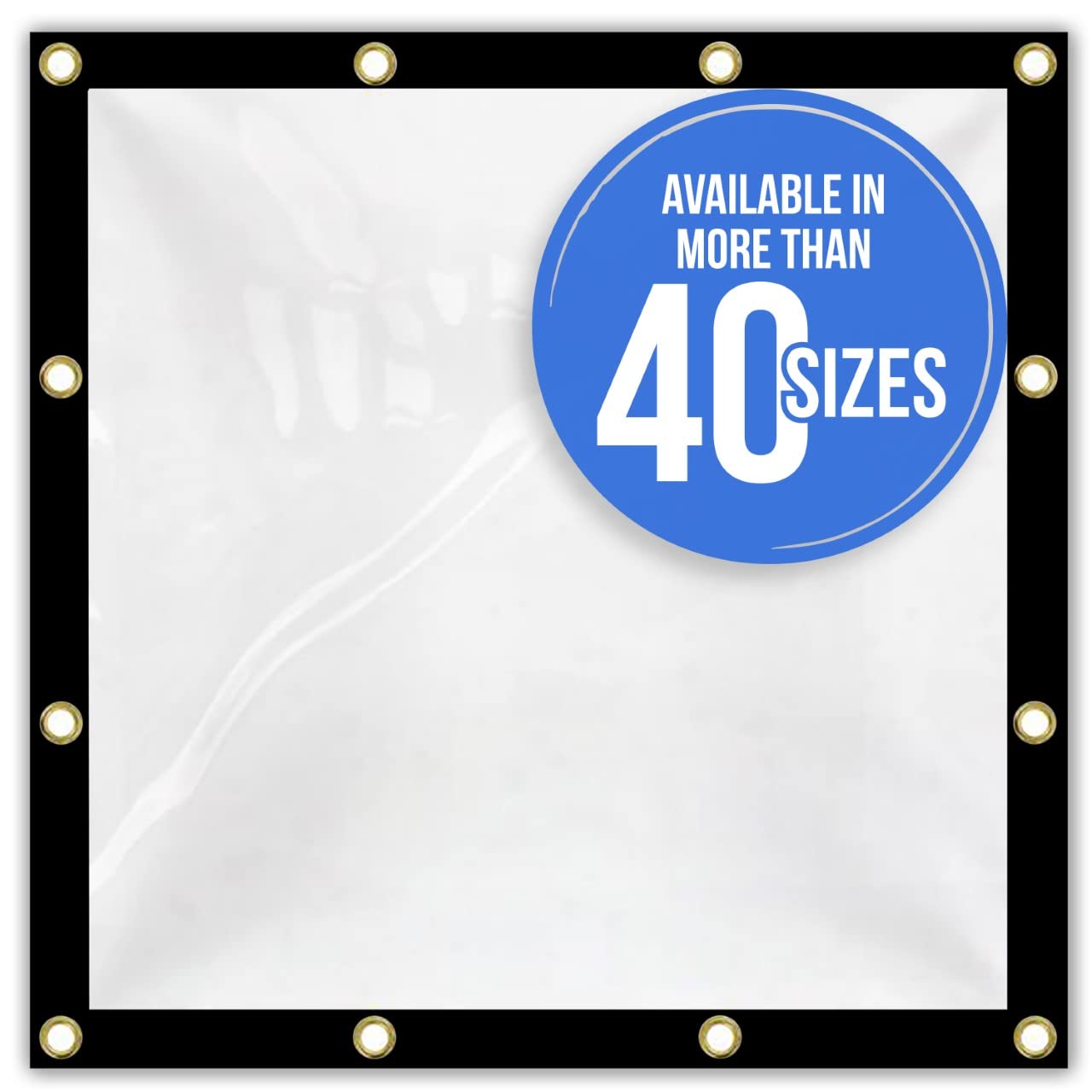 Covers & all Clear Tarp Heavy Duty Waterproof, 20mil Clear Tarp with Grommets, Outdoor Tarp for Patio Covers, Porch Screens, Greenhouses, Chicken Coop (8' H x 12' W Feet), Indoor or Outdoor Use