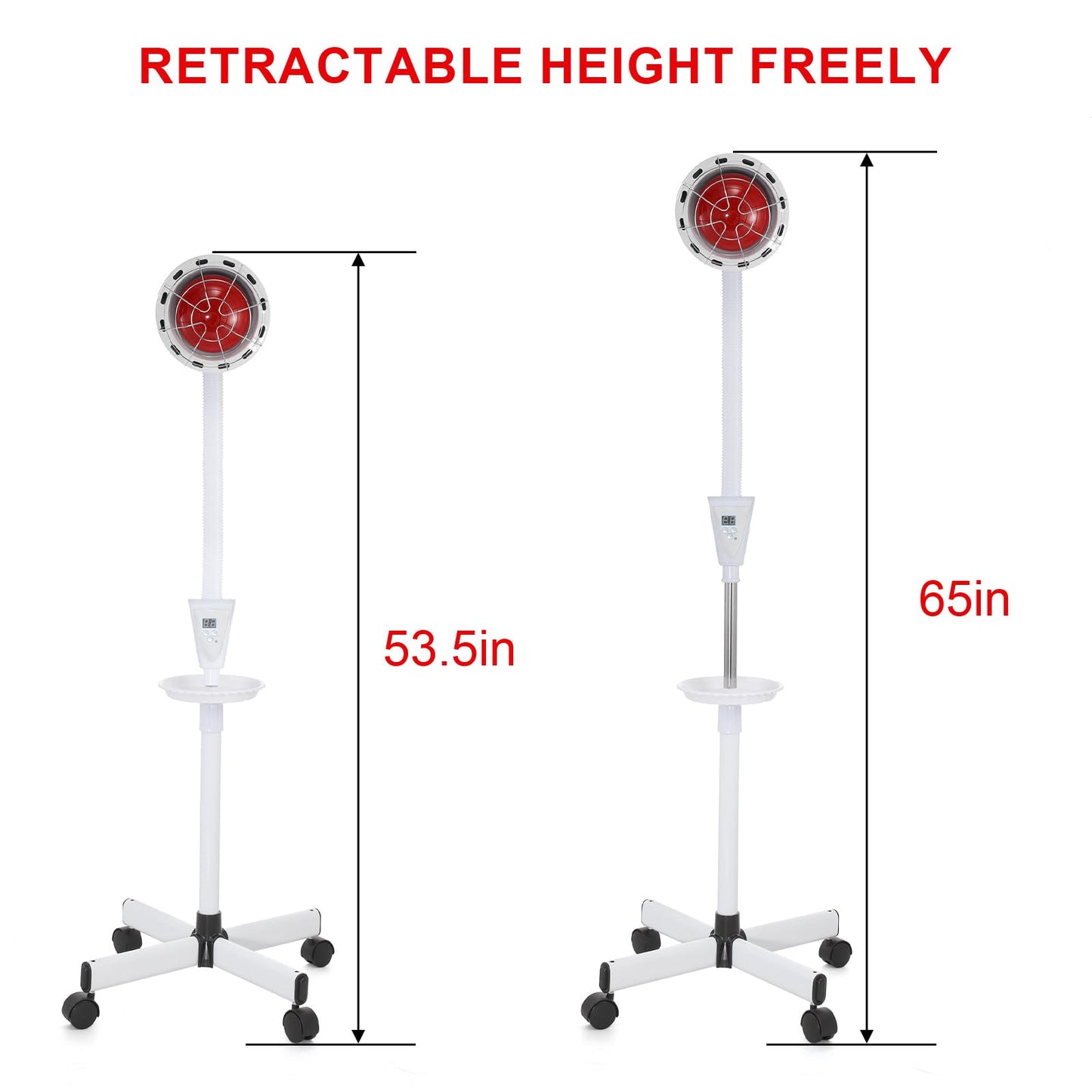 VARIPOWDER Infrared Heat Lamp, Near 275w Red Light Therapy Device for Body Pain Relief with Stand and Tray/Remove Control Joint Pain Muscle Aches