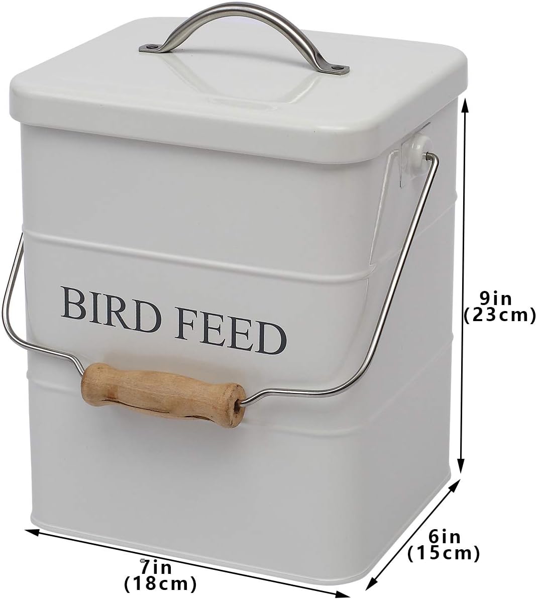 Geyecete Bird Feeder,Bird Food Jar Pet Food Storage Airtight Food Storage Container-White