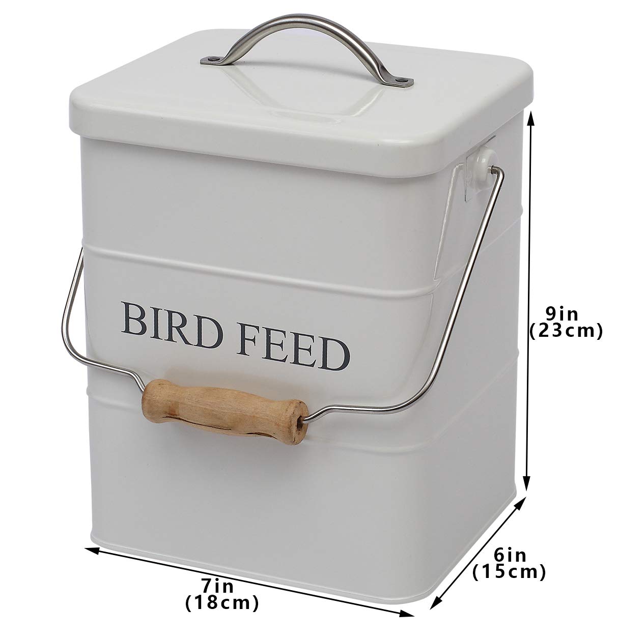 Geyecete Bird Feeder,Bird Food Jar Pet Food Storage Airtight Food Storage Container-White