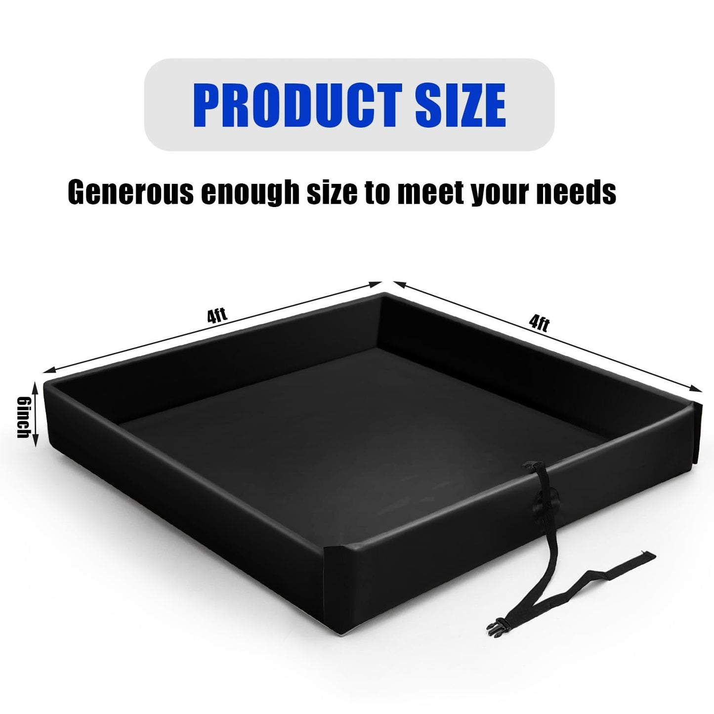 Frienda 2 Pack Folding Duck Pond 4 ft x 4 ft x 6 Inch Portable Spill Containment Mini Berm Platform Tray(Yellow)