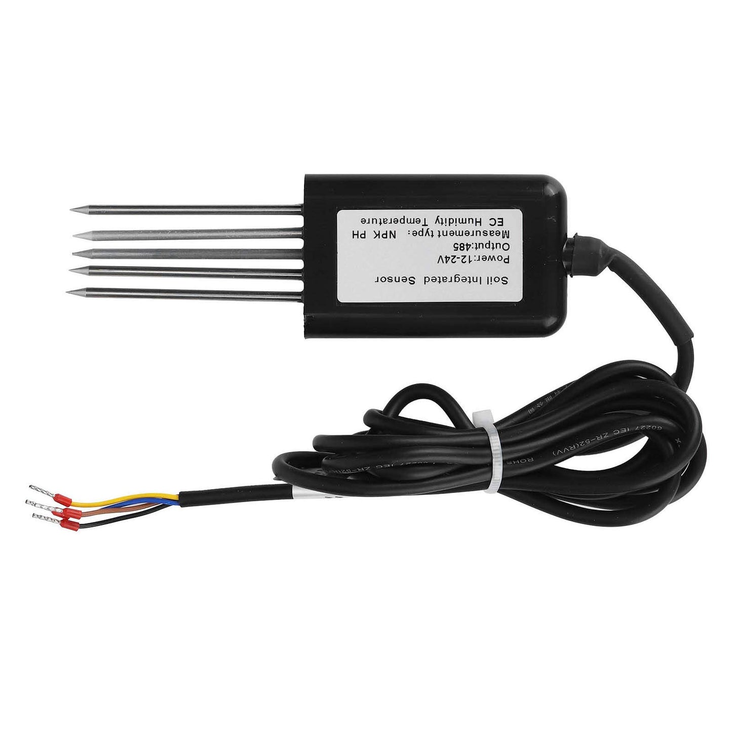 Soil Comprehensive Sensor Soil NPK Temperature and Humidity EC Sensor 5Pin Conductivity Detector Tester RS485 for Garden, Lawn, Plant Care, Farm and Indoor Outdoor Plants