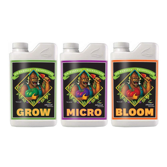 Advanced Nutrients pH Perfect Grow, Micro, Bloom 4L, 3-Part Base Nutrient, 4 Liters Each