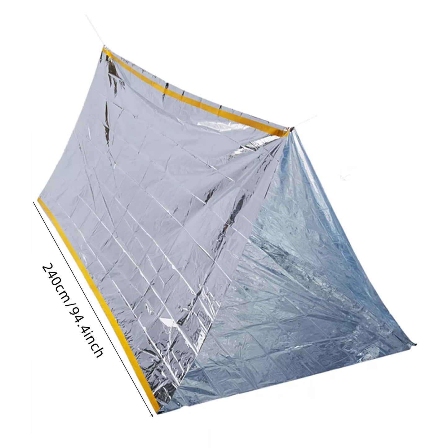 Emergency Survival Shelter Tent, Waterproof Mylar Thermal 2 Person Tube Tent for Hiking Camping Outdoor (Silver)