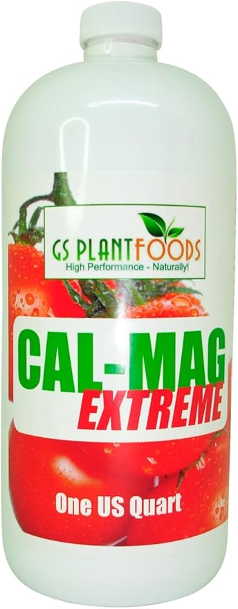 GS Plant Foods Cal-Mag Extreme Liquid 1 Quart Fertilizer with Calcium, Magnesium, Iron and Sulfur Supplement, Corrects Secondary Nutrient & Trace Element Deficiencies, N-P-K of 2-0-0