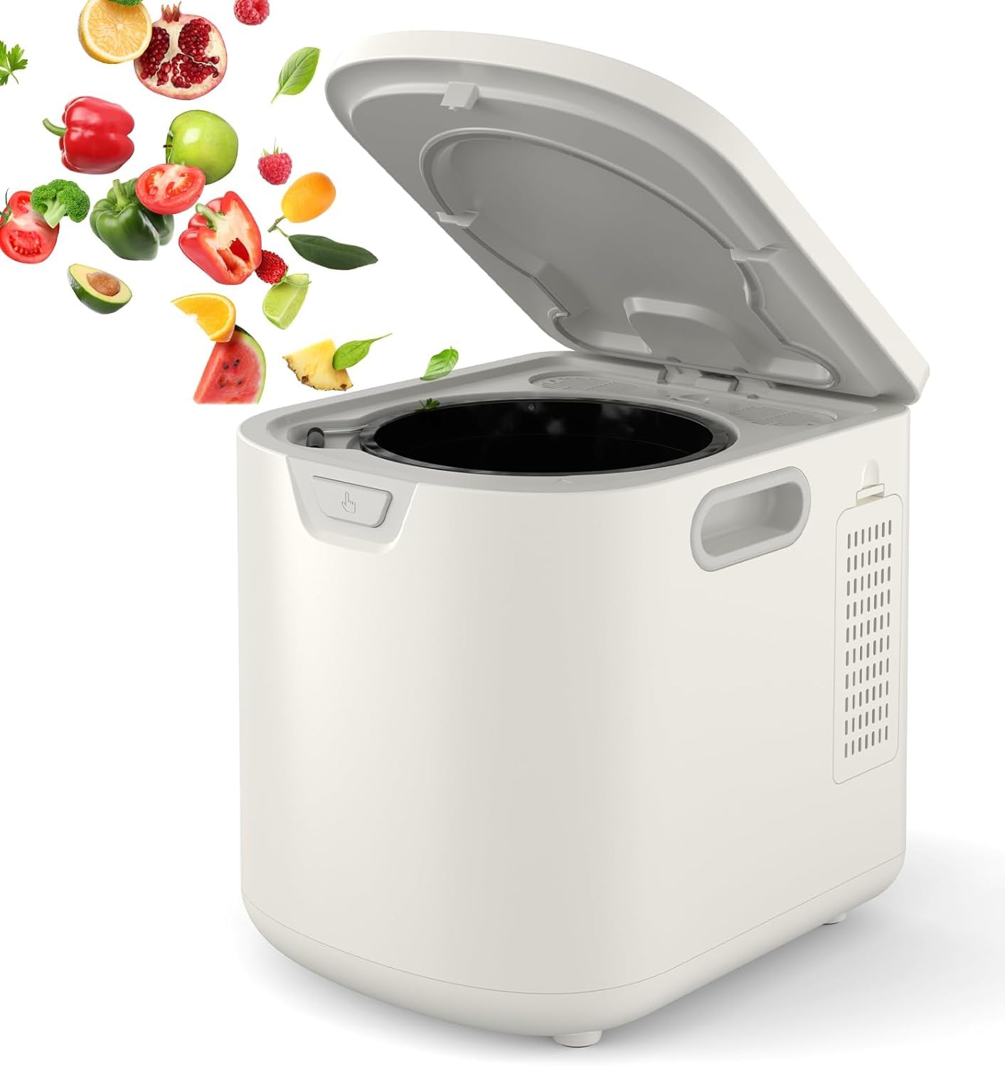 Tioutbot Electric Composter Countertop - 3.5L Kitchen Odorless Compost Bin, 3 Modes Smart Food Waste Compost Machine, Auto Cleaning, LED Display, Low Noise, Food Waste to Fertilizer Conversion