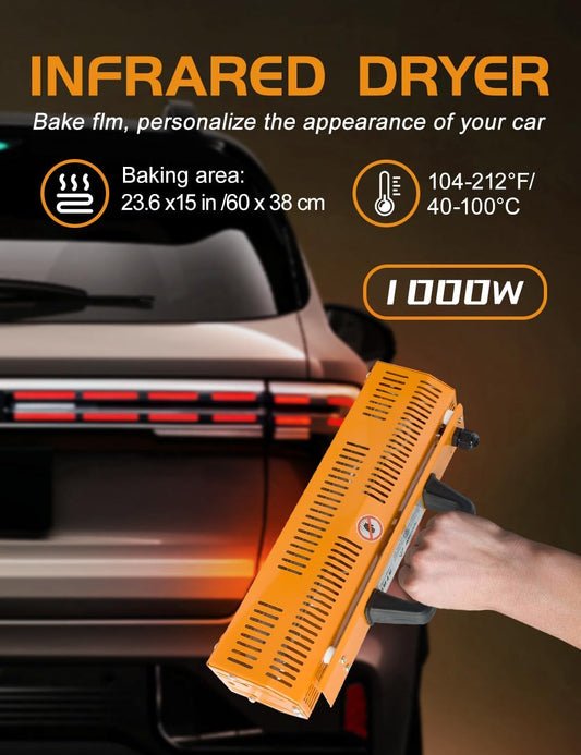 pakowin Shortwave Infrared Paint Curing lamp - 1000w 110v Handheld Infrared Dryer for Automobile, Paint Booths, Furniture