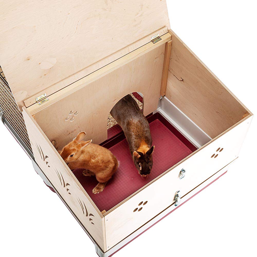Ferplast Krolik Extra-Large Rabbit Cage w/ Wood Hutch Extension Rabbit Cage Includes All Accessories and Measures 55.9L x 23.62W x 19.68H and Includes ALL Accessories
