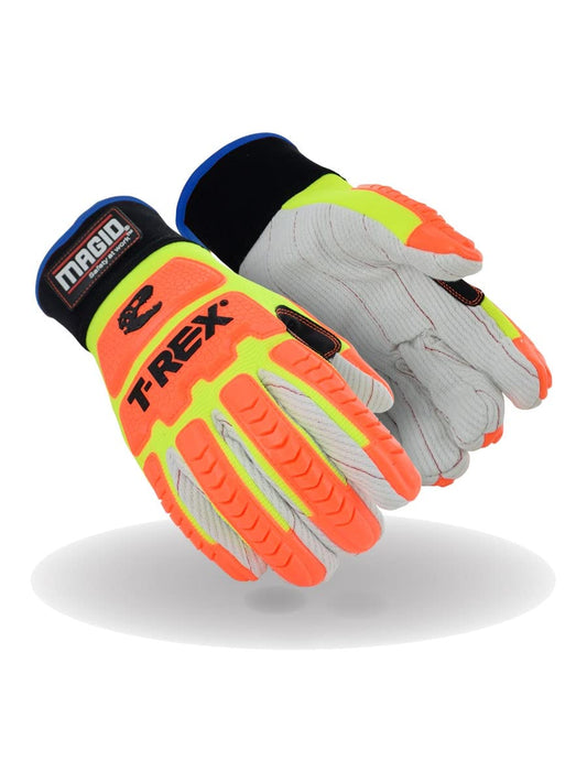 MAGID T-REX Primal Series ANSI A2 Corded Palm Impact Gloves , 48 Pairs, Size 7/Small, TRX510W