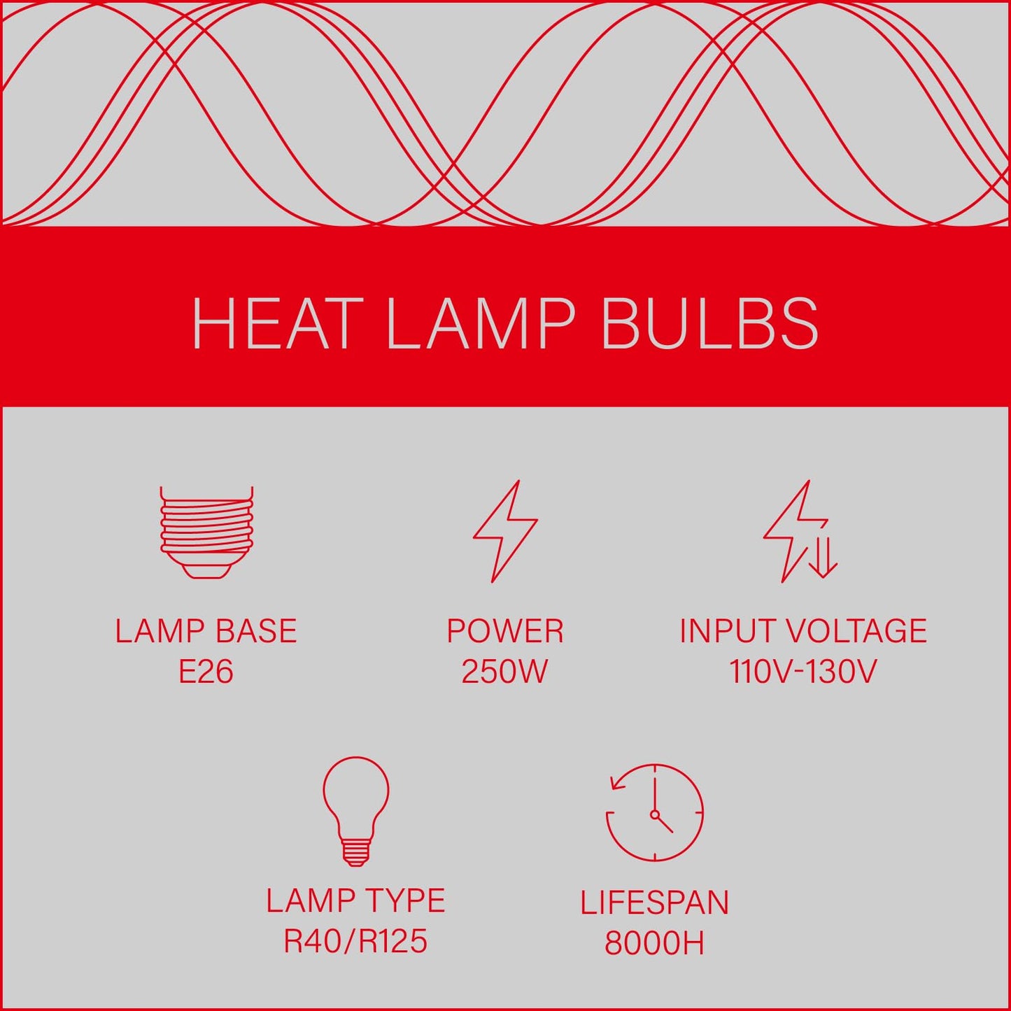 FSCHLELUX Incandescent R40 Reflector Infrared Lamp, Explosion Proof Clear Glass, E26 Base, Heat Lamp Bulb 250W for Reptiles, Turtles, Pets, Calves and Lambs, Chicks and Bathroom, 2 Pack (R40INC)