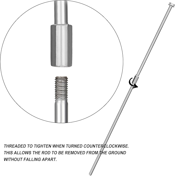 6 Pack Ground Earth Anchors with Drive Steel Stool - Easy Hook Anchor with 30" Long x 1/8" Cable, Ideal for Securing Shed, Fence, Green House, Swing Set and More.