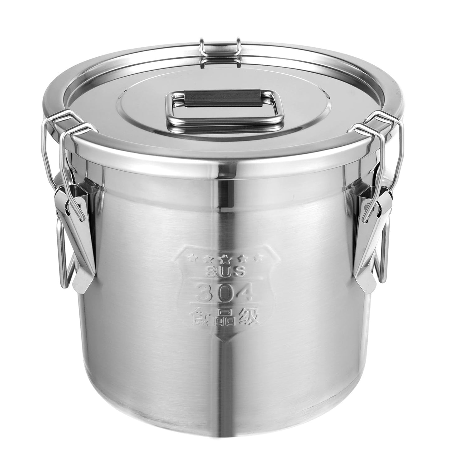 304 Stainless Steel Airtight Canister, 3.17Gal/405oz Airtight Food Storage Container with Lid and Lock Clips, Large Metal Pantry Storage Canister for Coffee Beans, Flour, Tea, Sugar, Cereals